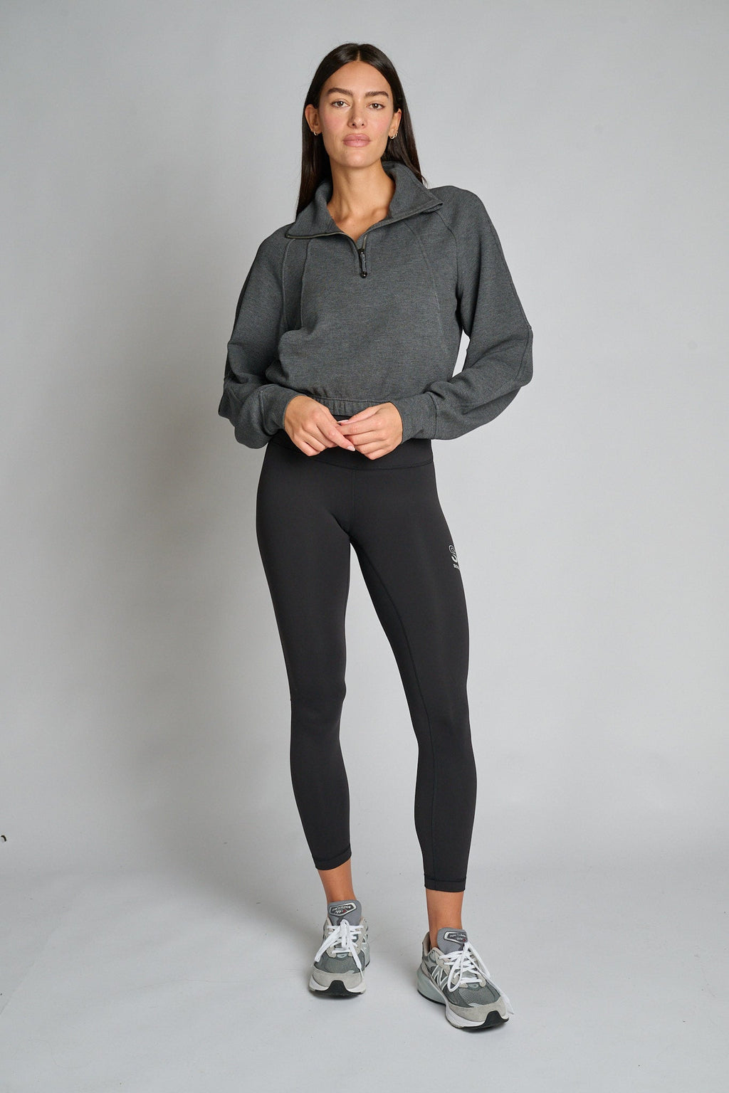 Scuba Cropped Funnel-Neck Half Zip