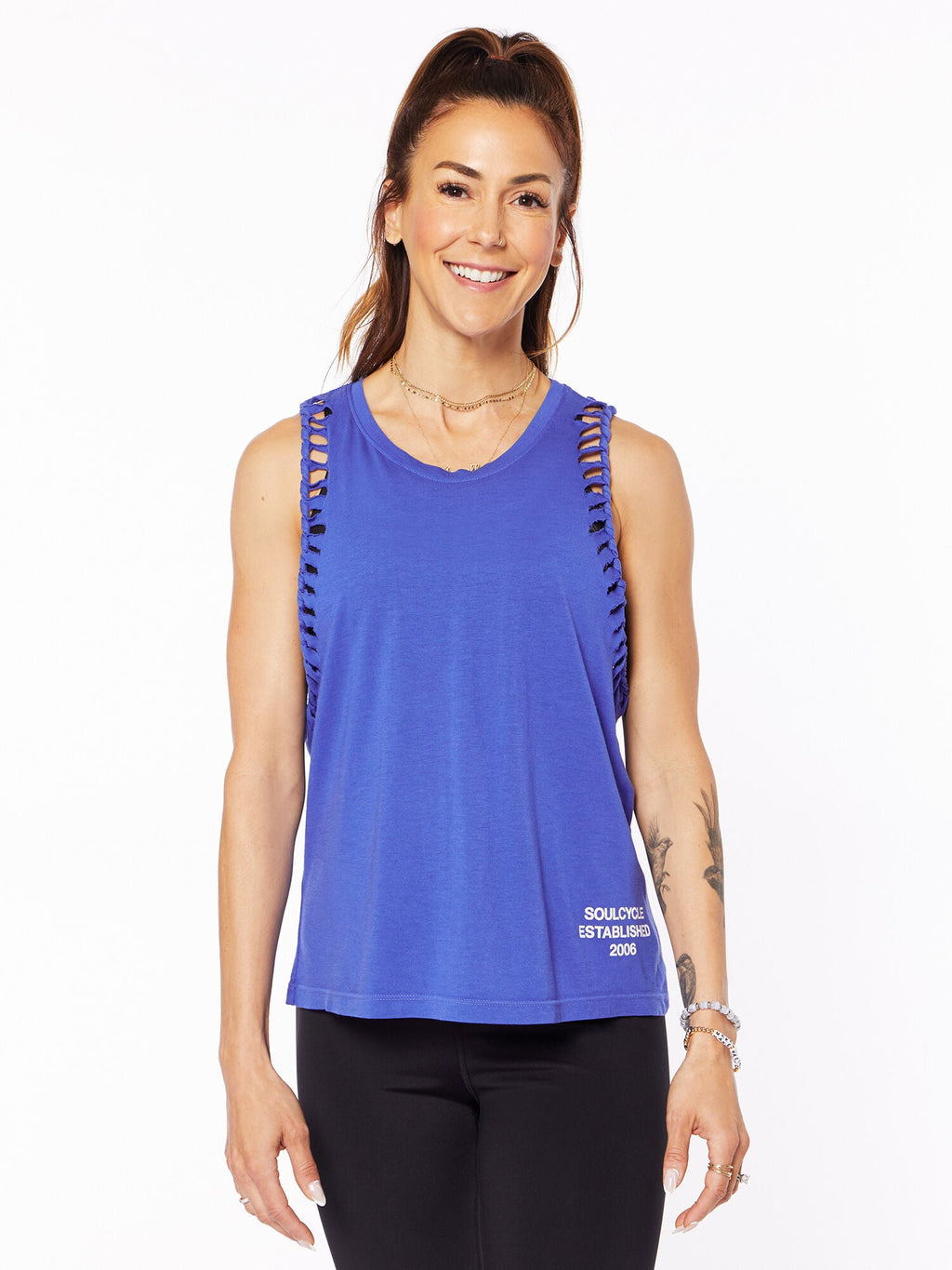 BRAID STRAP TANK BLUE
