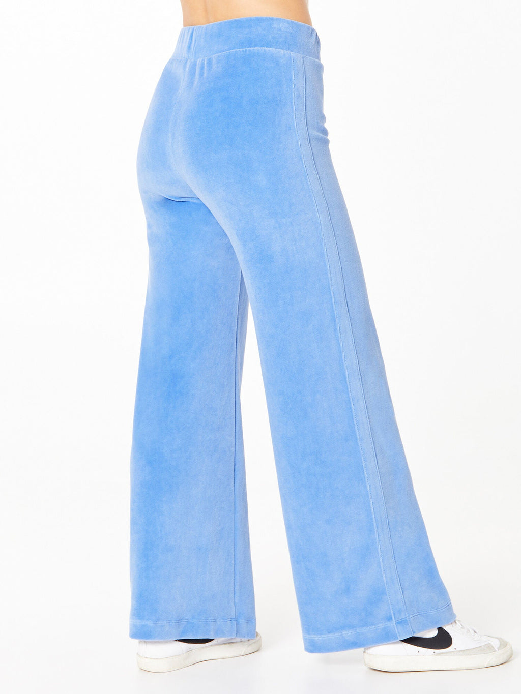 VELOUR WIDE LEG PANT BLUE