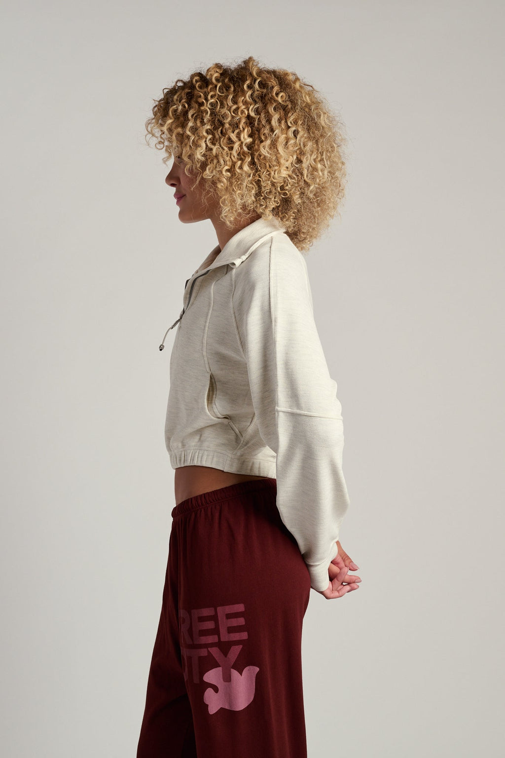 Scuba Cropped 1/2 Zip Funnel Neck
